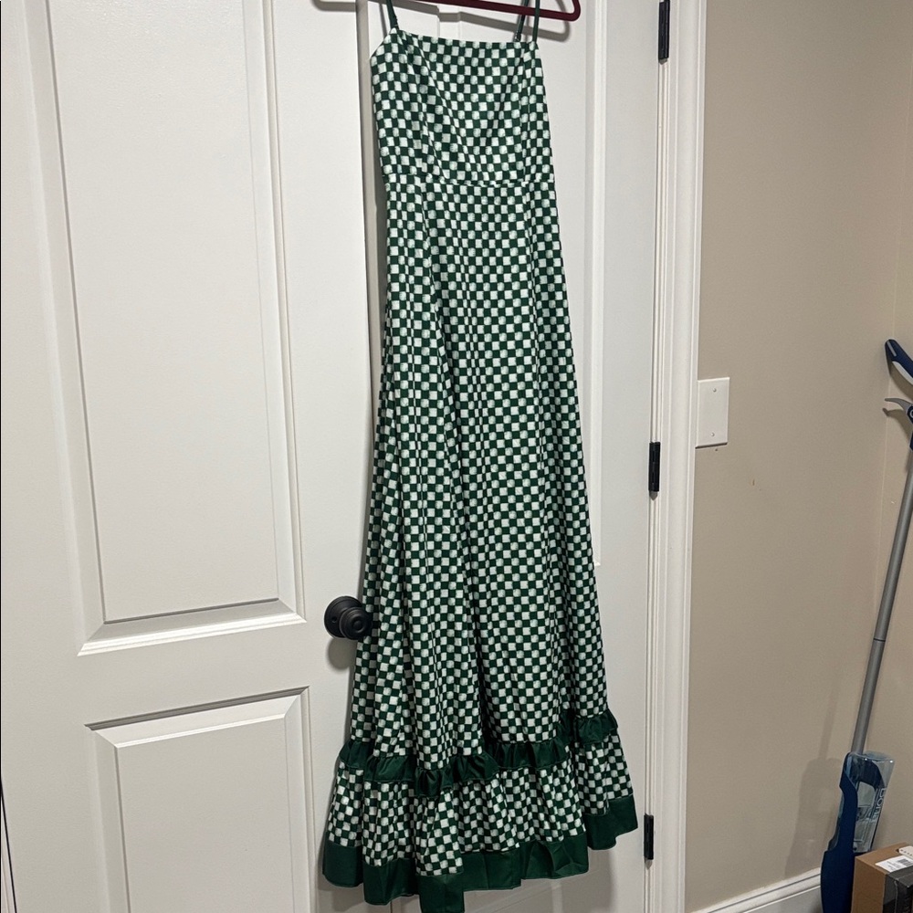 Green Checkered Women's maxi Dress Size Large